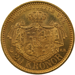 Pre-Owned 1901 Sweden 20 Kronor Gold Coin