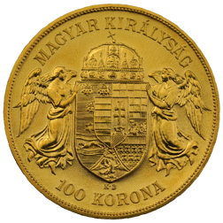 Pre-Owned 1908 Hungary Franz Joseph I 100 Korona Gold Coin