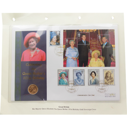 Pre-Owned 2001 UK Commemorative Stamp Cover Full Sovereign Gold Coin