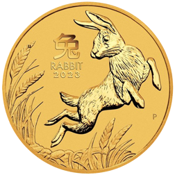 Pre-Owned 2023 Australian Lunar Rabbit 1oz Gold Coin