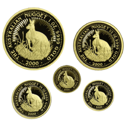 Pre-Owned 2000 Australian Nugget Proof Gold Coin Series - 5 Coin Set