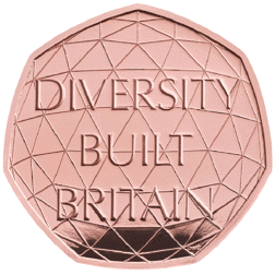 Pre-Owned 2020 UK Celebrating British Diversity 50p Gold Proof Coin