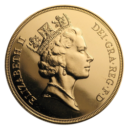 Pre-Owned 1986 UK Quintuple Sovereign Gold Coin