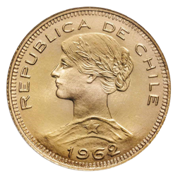 Pre-Owned 1962 Chile 100 Peso Gold Coin