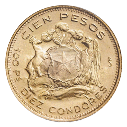 Pre-Owned 1962 Chile 100 Peso Gold Coin