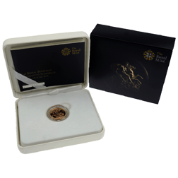 Pre-Owned 2014 UK Prince George First Birthday 'Struck on the Day' Boxed Full Sovereign Gold Coin