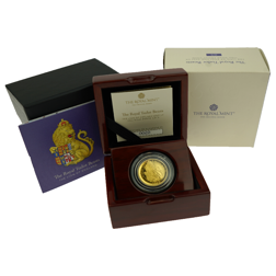 Pre-Owned 2022 UK Tudor Beasts The Lion of England 1/4oz Gold Proof Coin