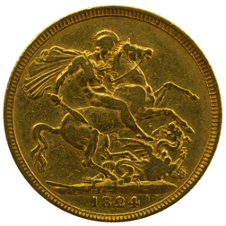 Pre-Owned 1824 George IV Laureate Head Full Sovereign