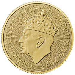 Pre-Owned 2023 UK King Charles III Coronation 1/4oz Gold Coin