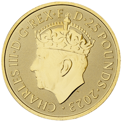 Pre-Owned 2023 UK King Charles III Coronation 1/4oz Gold Coin