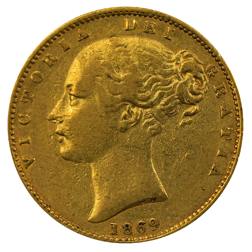 Pre-Owned 1869 London Mint DN.53 Victoria Young Head 