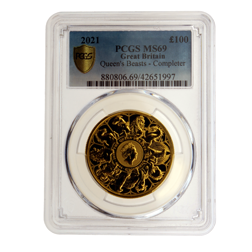 Pre-Owned 2021 UK Queens Beast's Completer 1oz Gold Coin - PCGS Graded MS69 - 880806.69/42651997