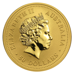 Pre-Owned 2004 Australian Lunar Monkey 1/2oz Gold Coin