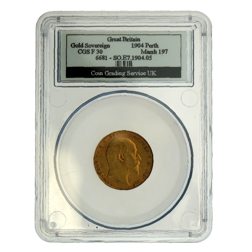 Pre-Owned 1904 Perth Mint Full Sovereign Gold Coin CGS Graded F 30 - 6681-SO.E7.1904.05