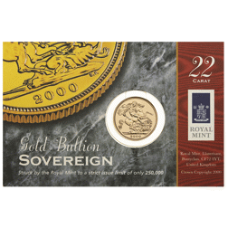 Pre-Owned 2000 UK Full Sovereign Gold Coin - Carded