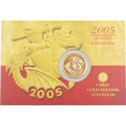 Pre-Owned 2005 UK Carded Full Sovereign Gold Coin