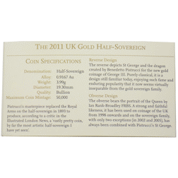Pre-Owned 2011 UK Half Sovereign Gold Coin - Boxed