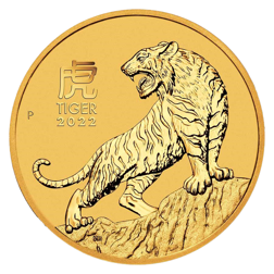 Pre-Owned 2022 Australian Lunar Tiger 1/10oz Gold Coin