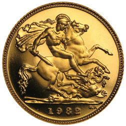 Pre-Owned 1982 UK Half Sovereign Proof Gold Coin