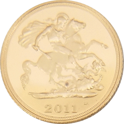 Pre-Owned 2011 UK Half Sovereign Proof Gold Coin