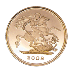 Pre-Owned 2009 UK Proof Half Sovereign Gold Coin