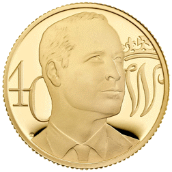 Pre-Owned 2022 UK Duke of Cambridge 40th Birthday 1/4oz Proof Gold Coin