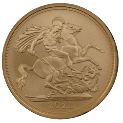 Pre-Owned 2021 UK 95th Birthday of Queen Elizabeth II 'Struck on the Day' Full Sovereign Gold Coin C