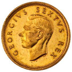 Pre-Owned 1952 George VI South African £1/2 Gold Coin