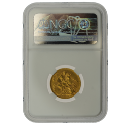 Pre-Owned 1918 India Mint George V Full Sovereign Gold Coin - NGC Graded AU 58 - 6031594-012