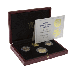 Pre-Owned 1997 UK Proof Gold Sovereign Three Coin Collection