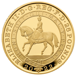 Pre-Owned 2022 UK Elizabeth II Platinum Jubilee 1/4oz Proof Gold Coin
