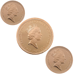 Pre-Owned 1995 UK Proof Sovereign Gold 3 Coin Collection - Damaged Box