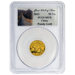 Pre-Owned 2013 Chinese Panda 1/10oz Gold Coin - PCGS Graded MS70 - 26827437