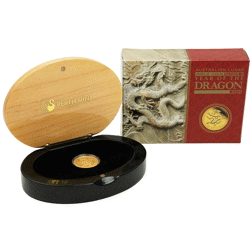 Pre-Owned 2012 Australian Lunar Dragon 1/4oz Proof Gold Coin