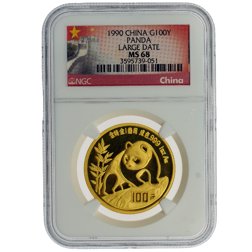 Pre-Owned 1990 Chinese Panda 1oz Gold Coin - NGC Graded MS68 - 3595739-051