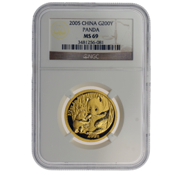 Pre-Owned 2005 Chinese Panda 1/2oz Gold Coin - NGC Graded MS69 - 3481256-081
