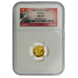Pre-Owned 2005 Chinese Panda 1/20oz Gold Coin - NGC Graded MS69 - 3723927-012