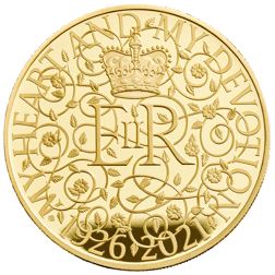 Pre-Owned 2021 UK Queen Elizabeth II 95th Birthday 5oz Proof Gold Coin