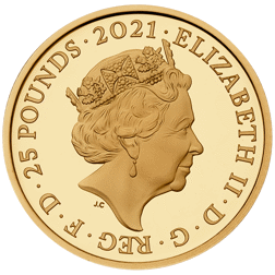Pre-Owned 2021 UK Queen Elizabeth II 95th Birthday 1/4oz Proof Gold Coin