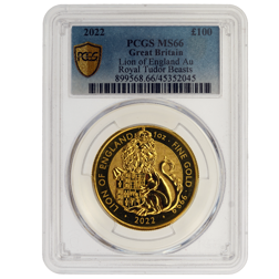Pre-Owned 2022 UK Tudor Beasts Lion of England 1oz Gold Coin PCGS Graded MS66 - 899568.66/45352045