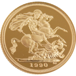 Pre-Owned 1990 UK Half Sovereign Proof Gold Coin