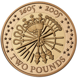Pre-Owned 2005 400th Anniversary of the Gunpowder Plot £2 Proof Gold Coin