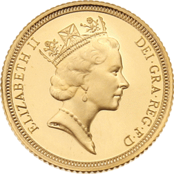 Pre-Owned 1991 UK Half Sovereign Proof Gold Coin