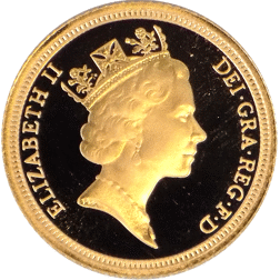 Pre-Owned 1991 UK Half Sovereign Proof Gold Coin
