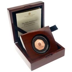 Pre-Owned 2021 UK Decimal Day 50th Anniversary 50p Proof Gold Coin - Missing Outer Box