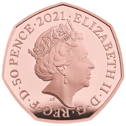 Pre-Owned 2021 UK Decimal Day 50th Anniversary 50p Proof Gold Coin - Missing Outer Box