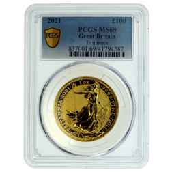 Pre-Owned 2021 UK Britannia 1oz Gold Coin PCGS Graded MS69 - 837001.69/41794287