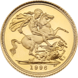 Pre-Owned 1996 UK Half Sovereign Proof Gold Coin