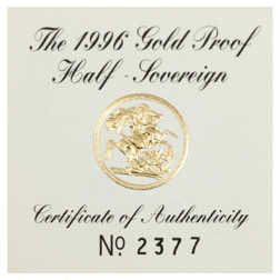 Pre-Owned 1996 UK Half Sovereign Proof Gold Coin