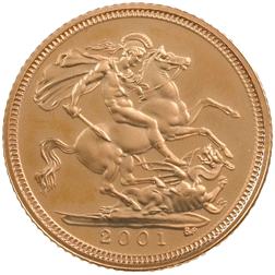 Pre-Owned 2001 UK Half Sovereign Proof Gold Coin - Damaged Internal Box